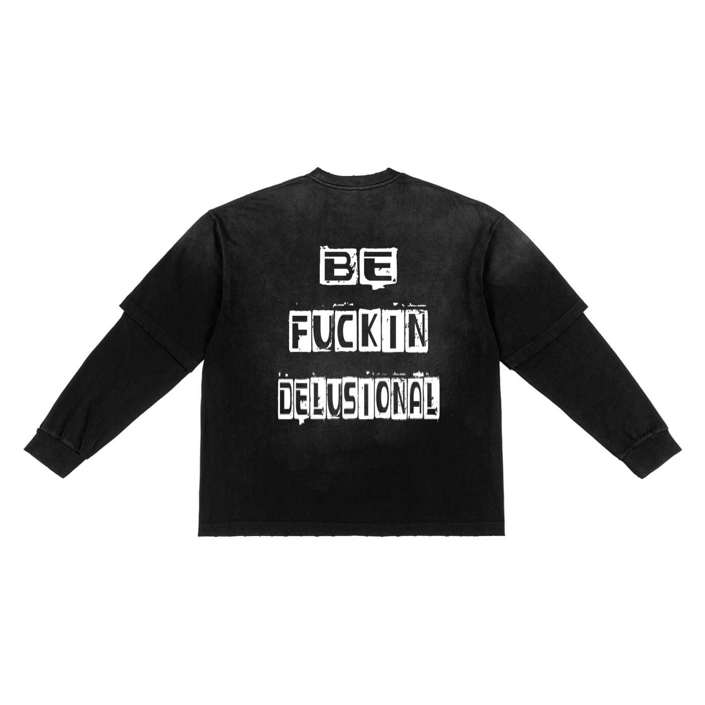 BCK Hand-Frayed Faux Two-Piece T-Shirt