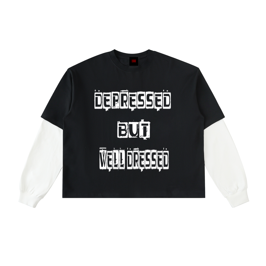 BCK Layered Sleeve Cotton T-Shirt