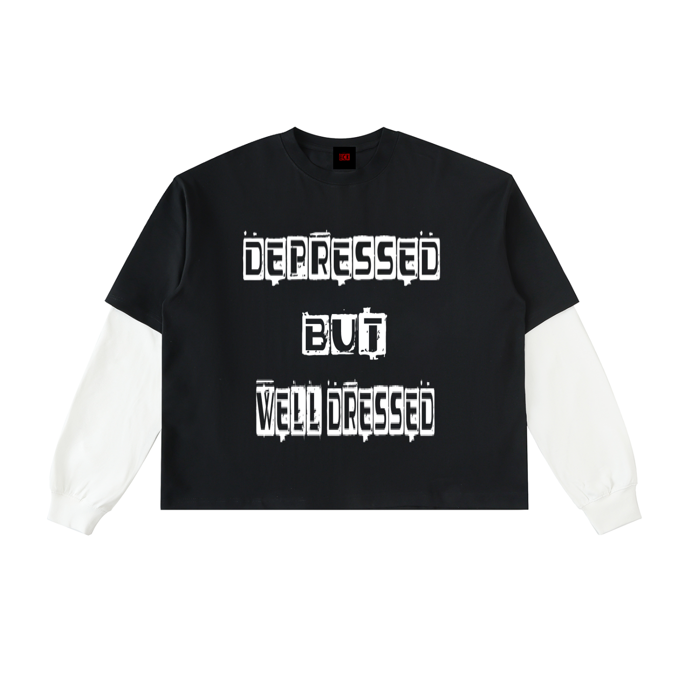 BCK Layered Sleeve Cotton T-Shirt