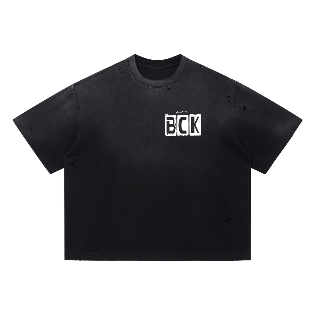 BCK Distressed Boxy Oversized T-Shirt