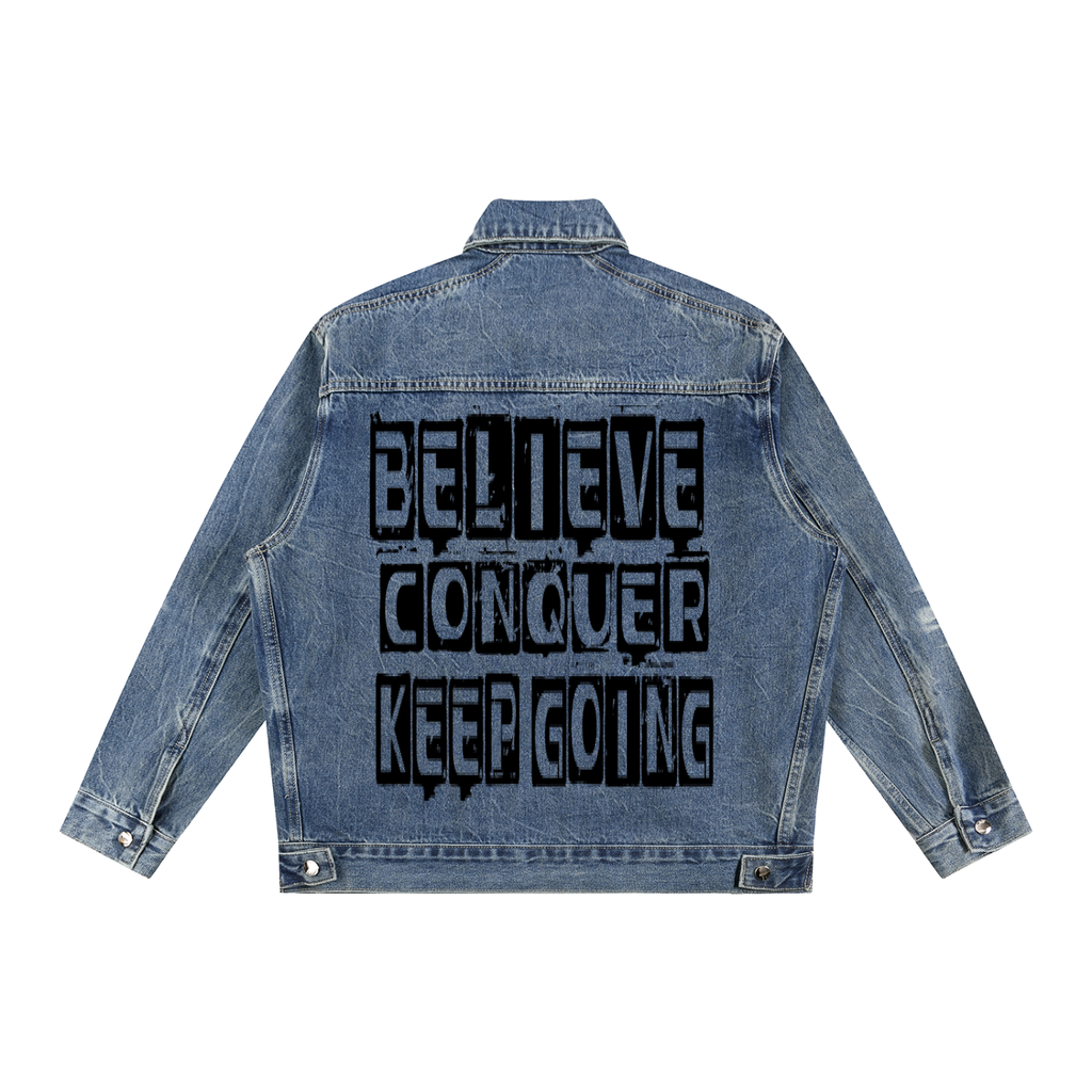 BCK signature Zip Up Denim Jacket