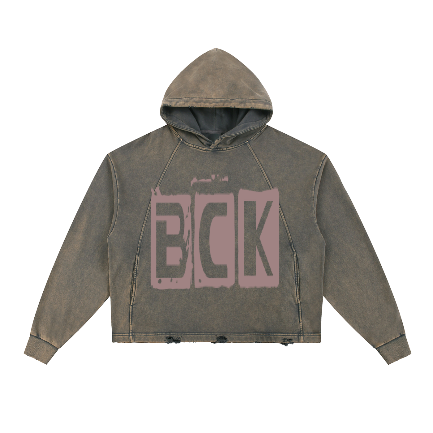 BCK Frayed-Hem Hoodie
