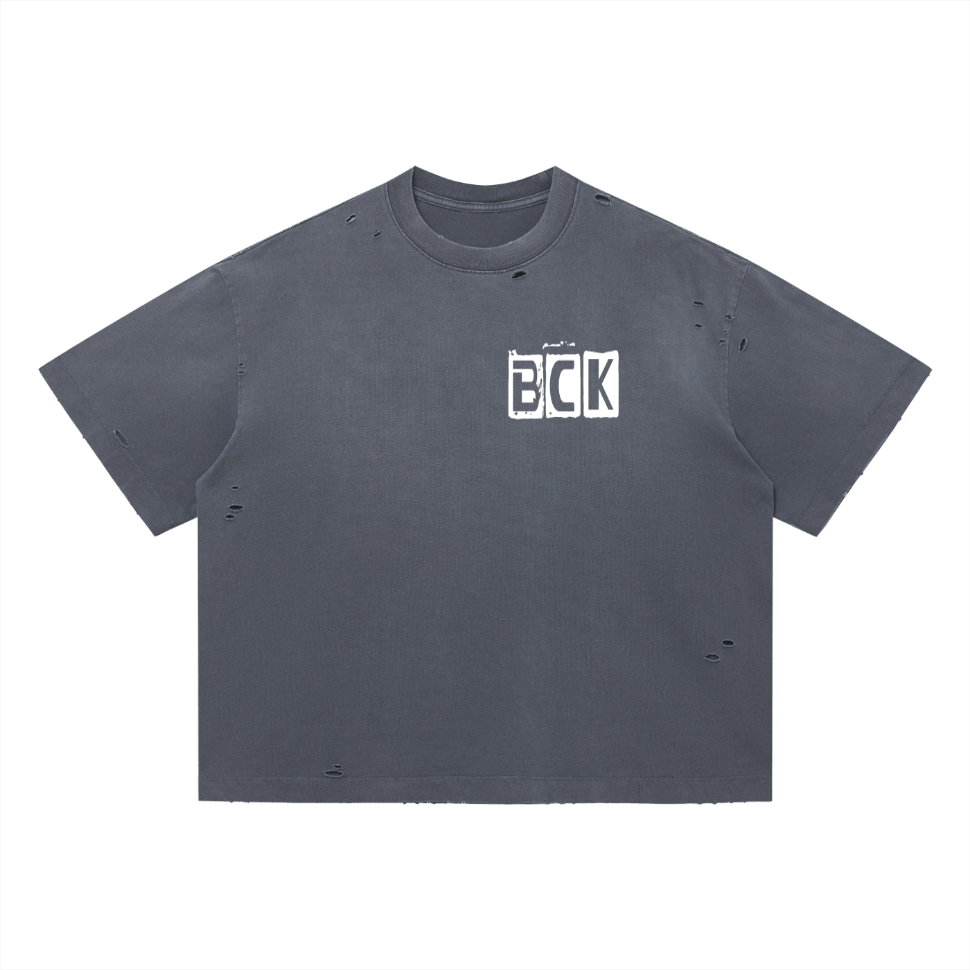 BCK Distressed Boxy Oversized T-Shirt