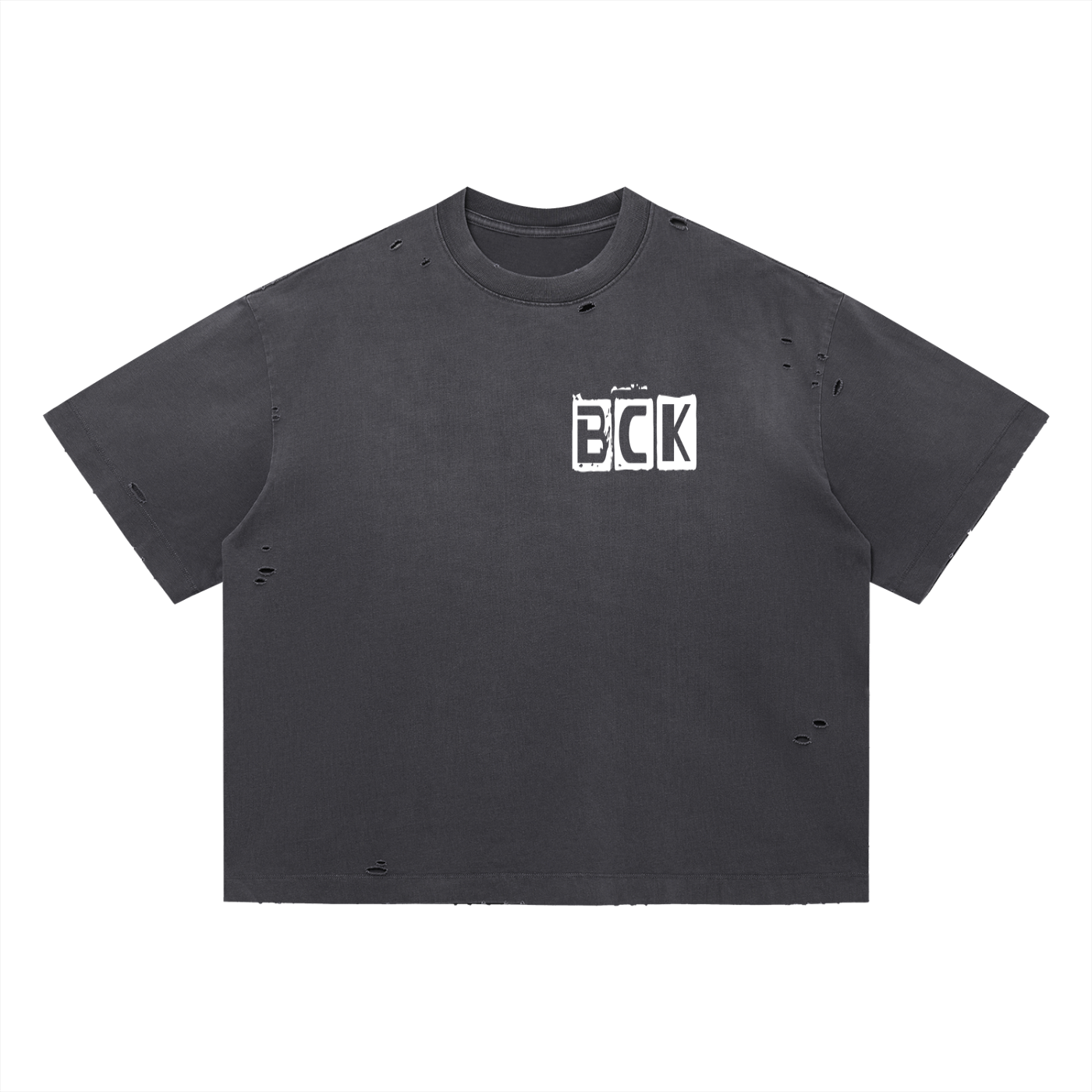 BCK Distressed Boxy Oversized T-Shirt