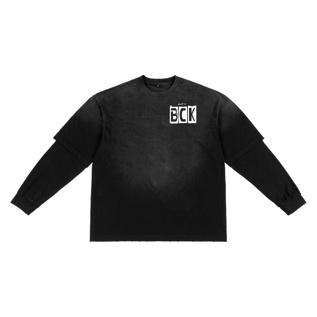 BCK Hand-Frayed Faux Two-Piece T-Shirt
