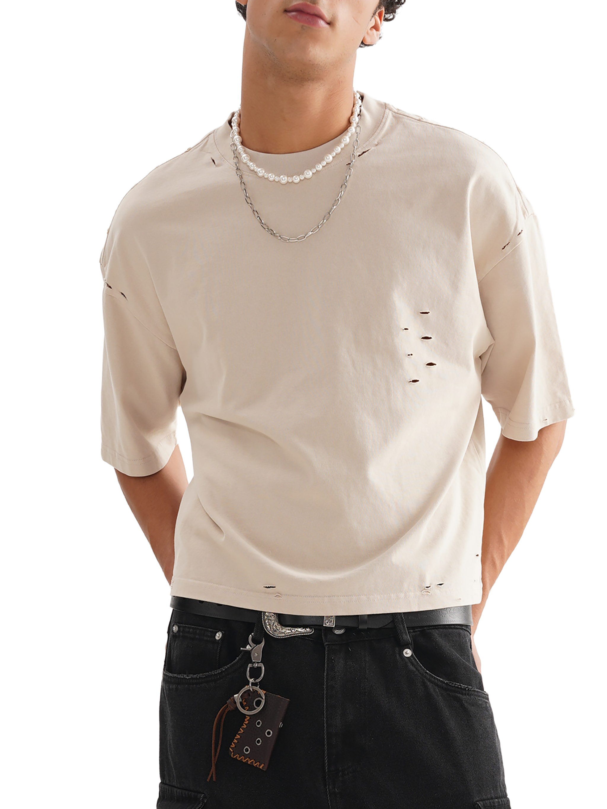 BCK Classic Frayed Boxy Tee
