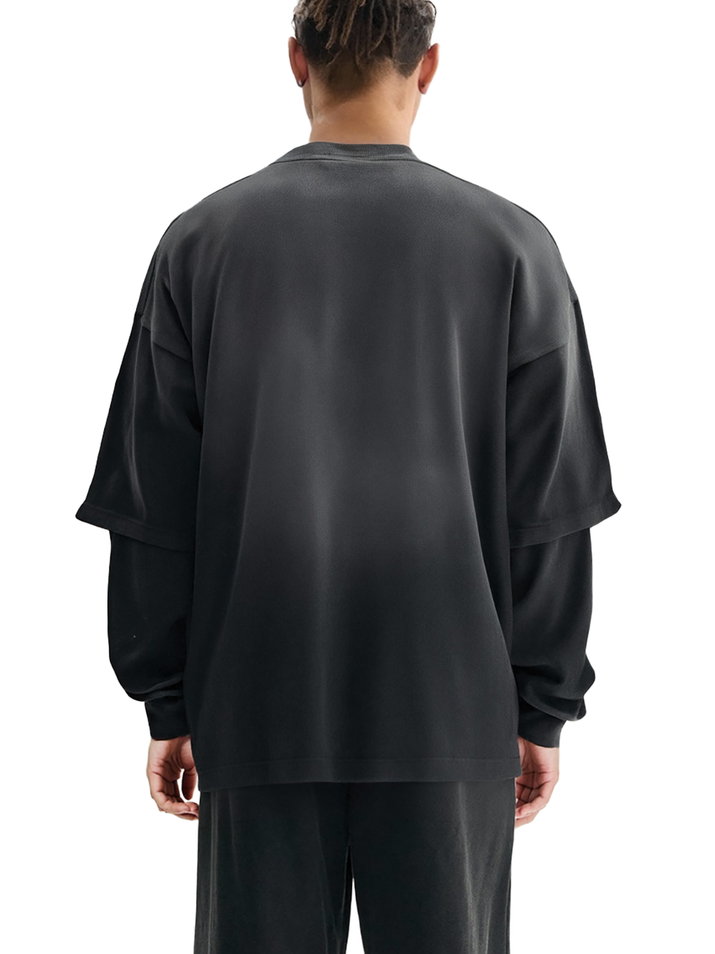 BCK Hand-Frayed Faux Two-Piece T-Shirt