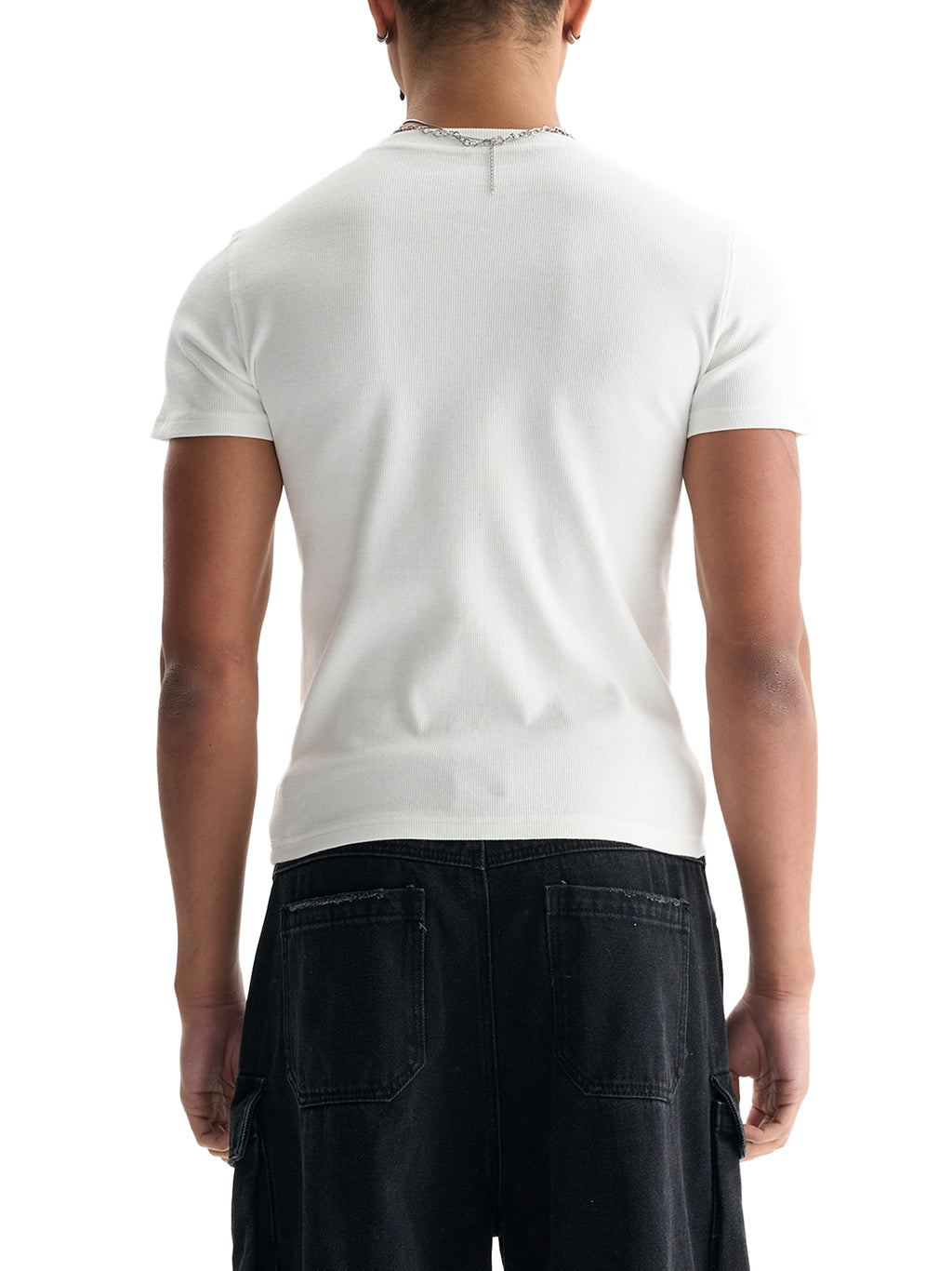 BCK Men's Bodycon Ribbed Crop Top