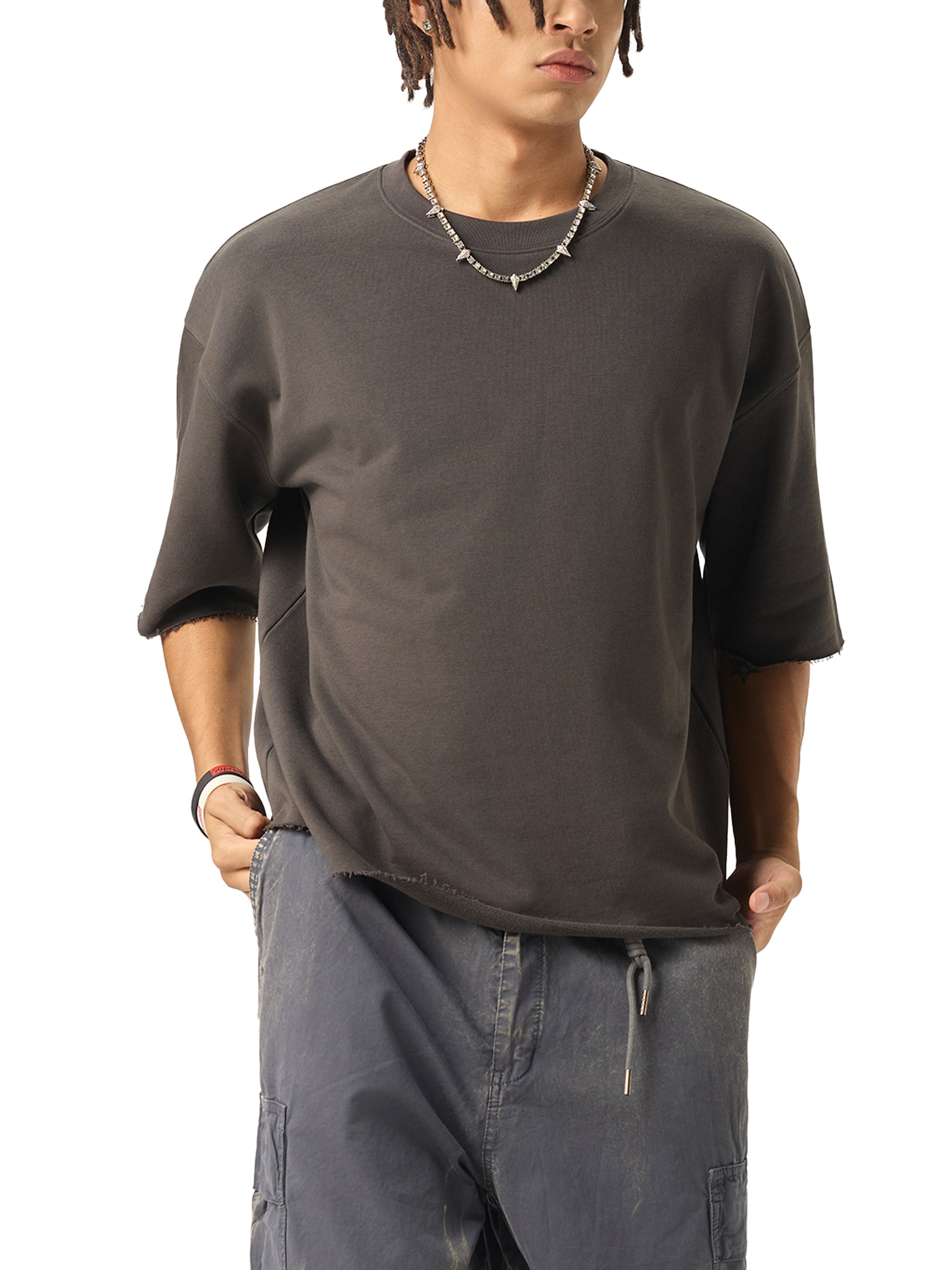 BCK Boxy Raw-Edge T-Shirt