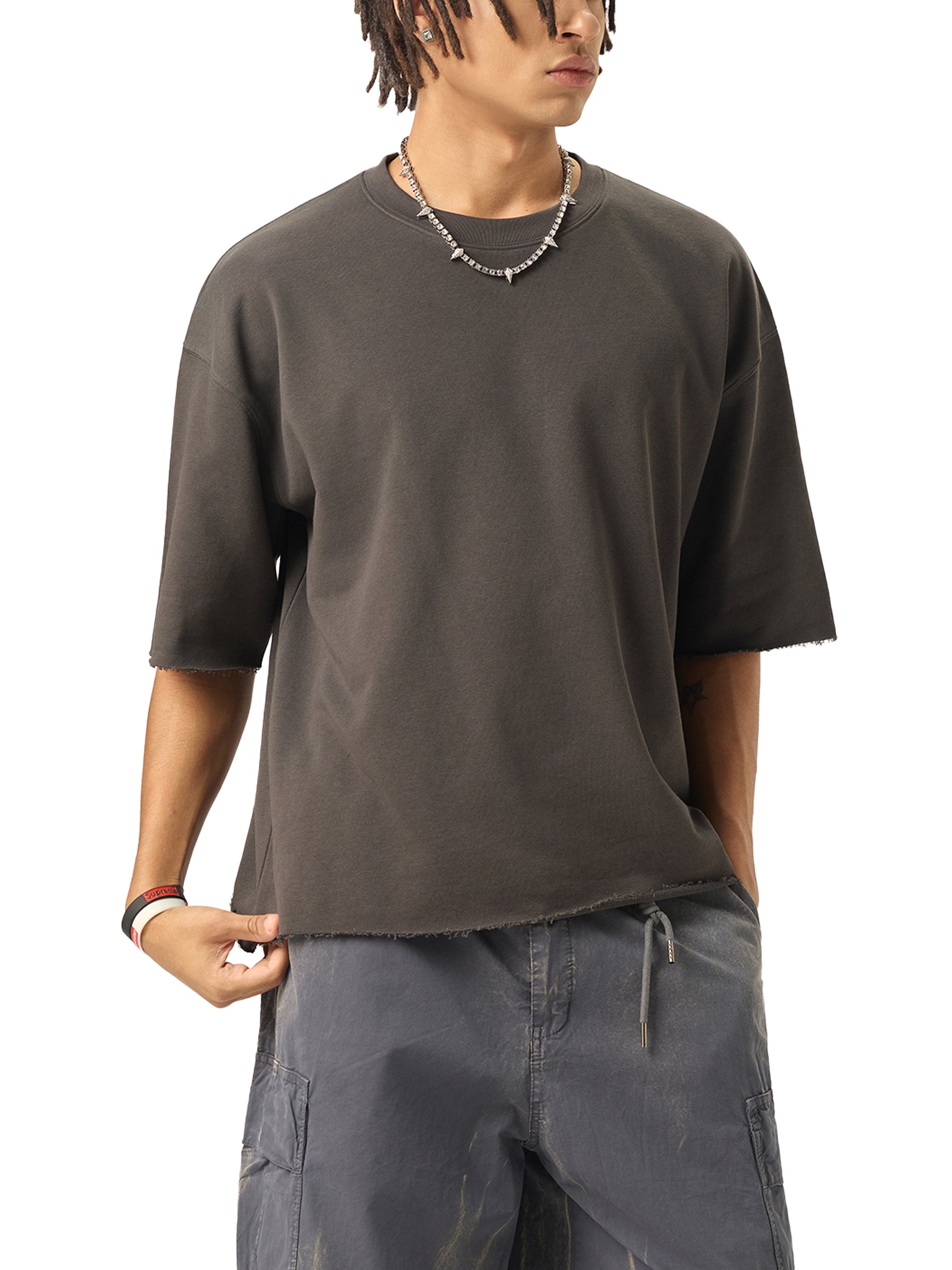 BCK Boxy Raw-Edge T-Shirt