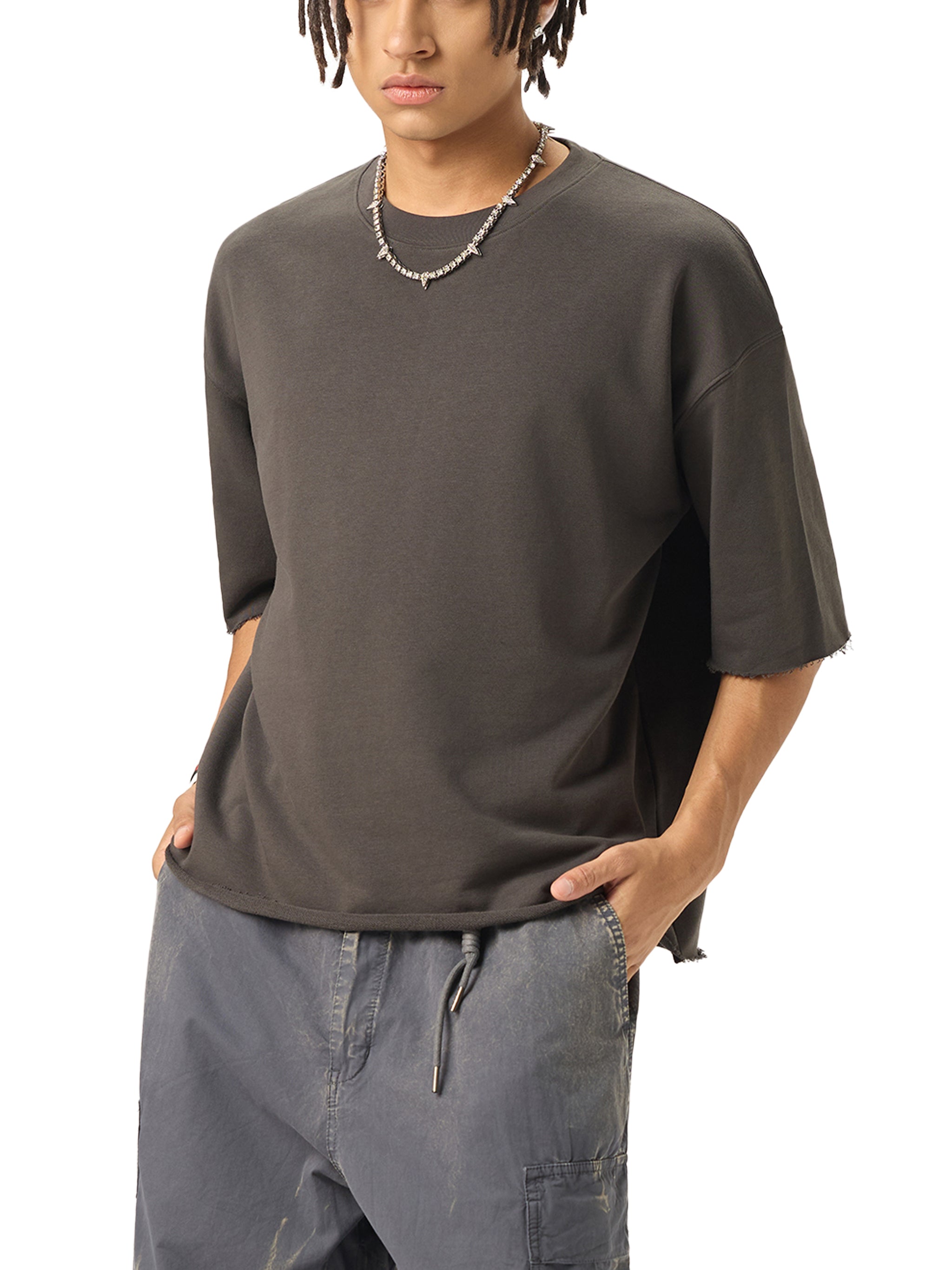 BCK Boxy Raw-Edge T-Shirt