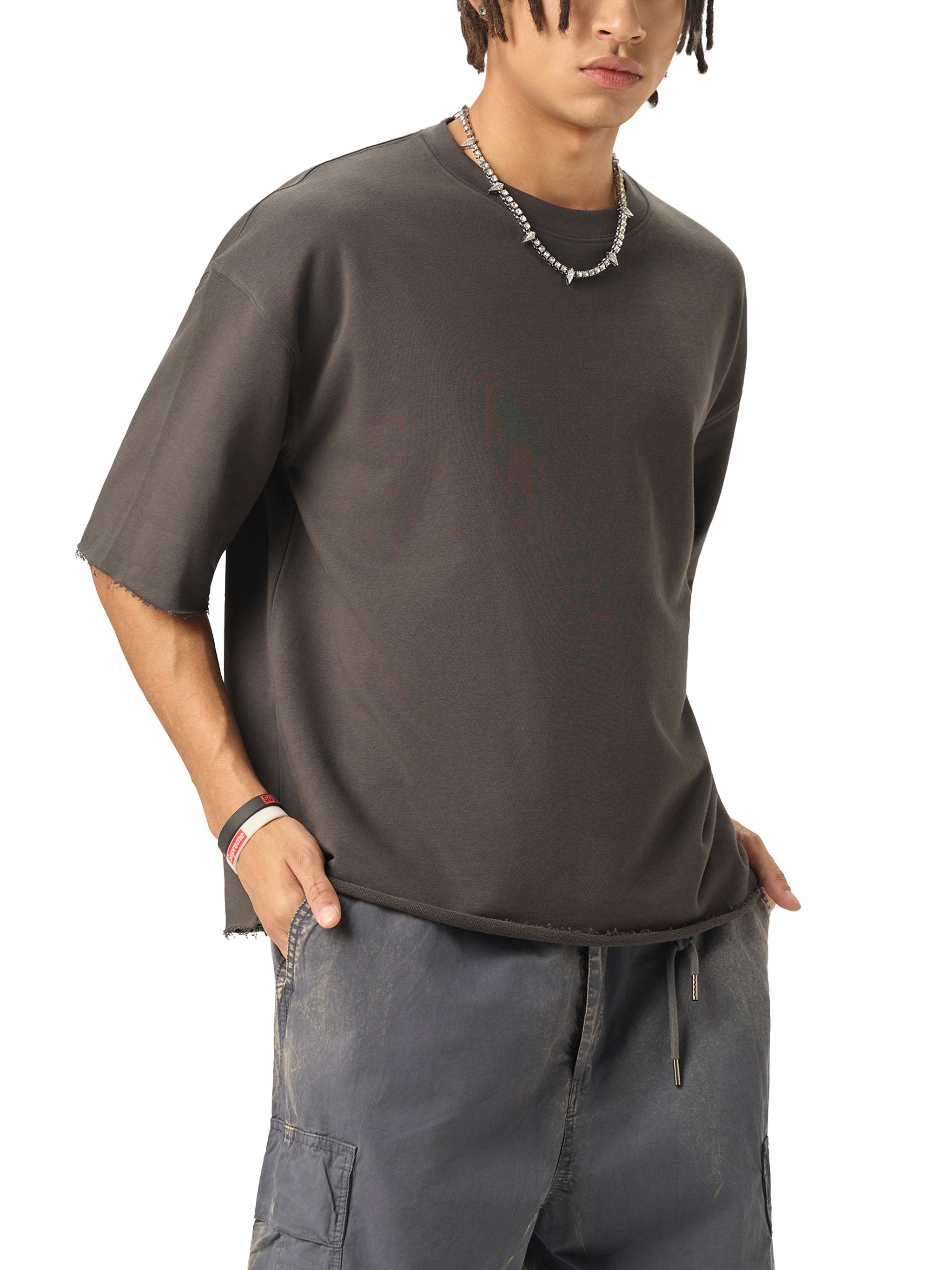 BCK Boxy Raw-Edge T-Shirt