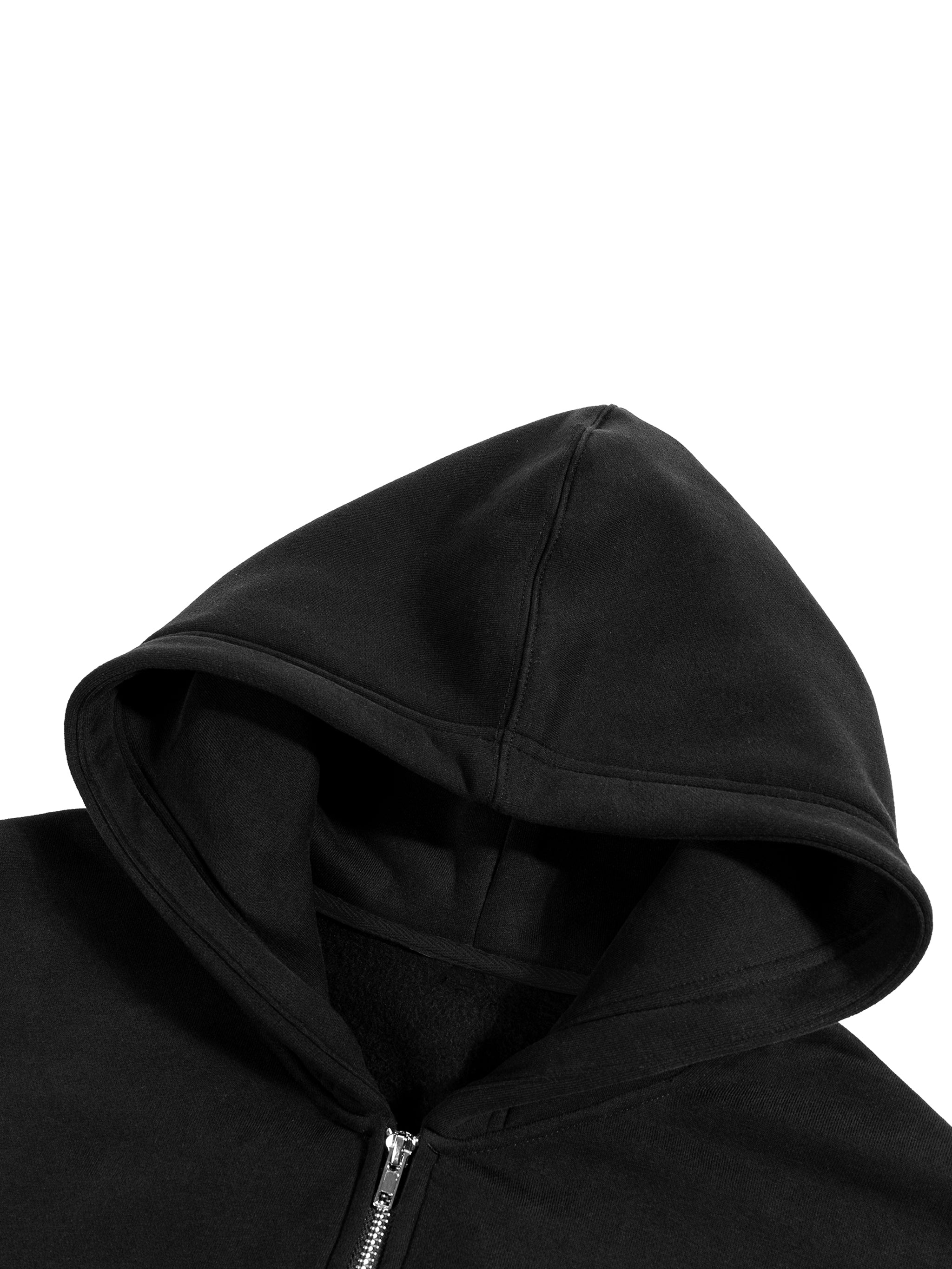 BCK  Fleece Zip-Up Boxy Hoodie