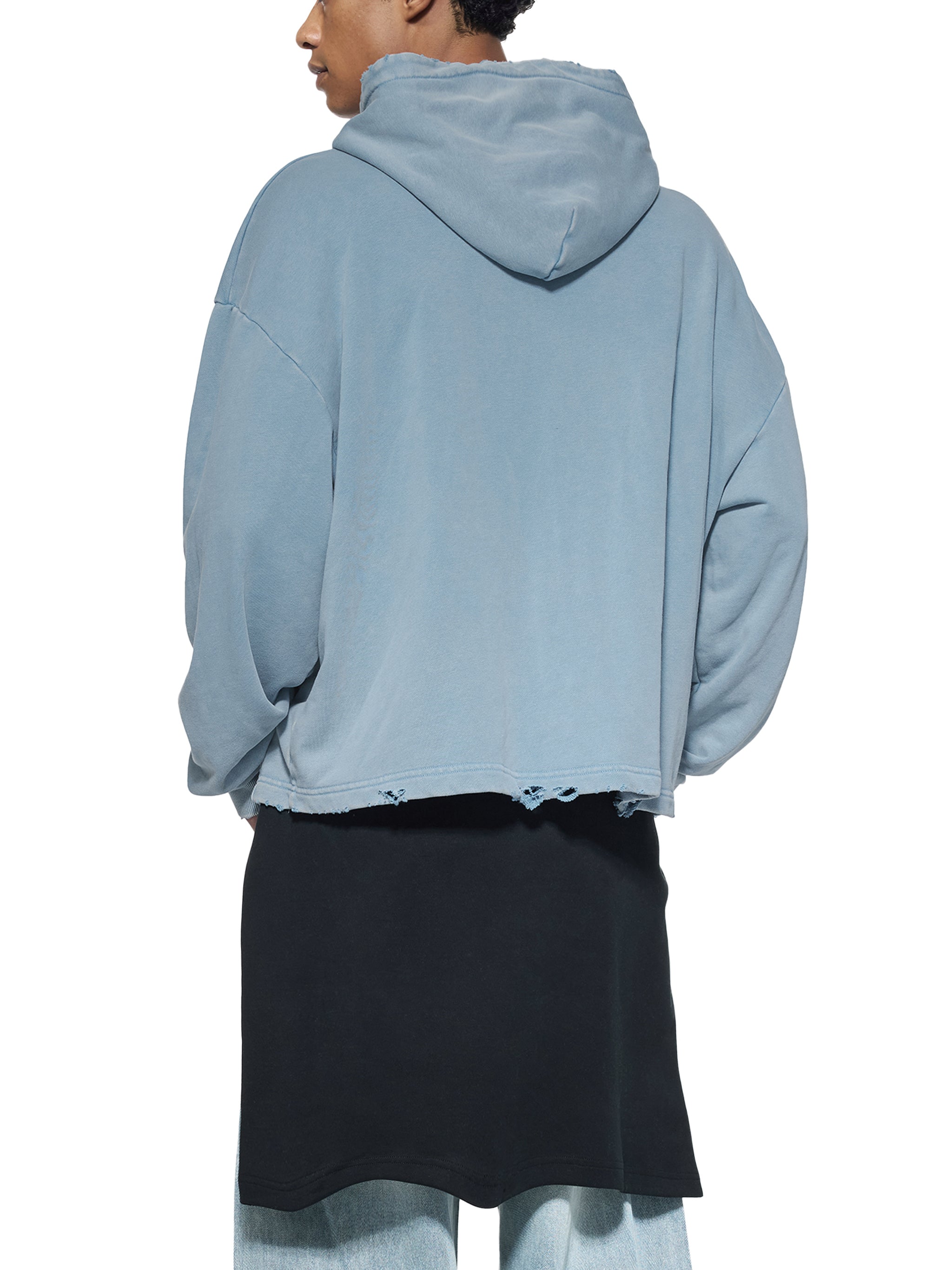 BCK Frayed-Hem Hoodie