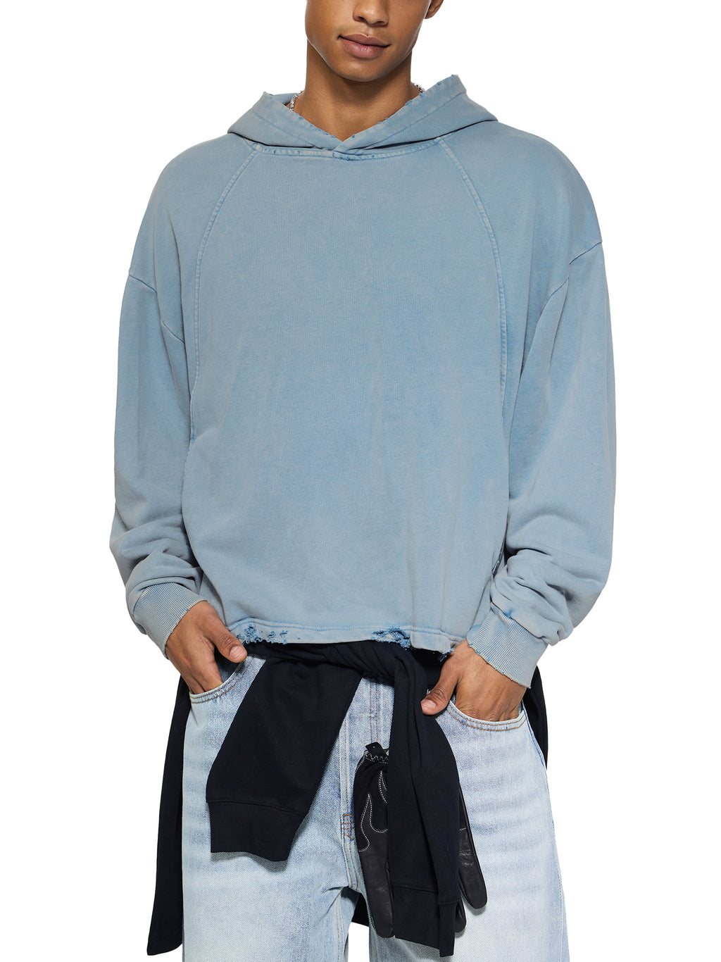 BCK Frayed-Hem Hoodie