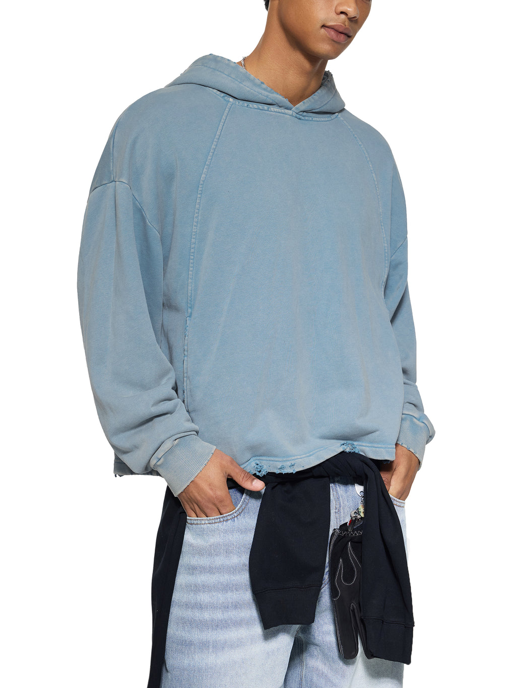 BCK Frayed-Hem Hoodie
